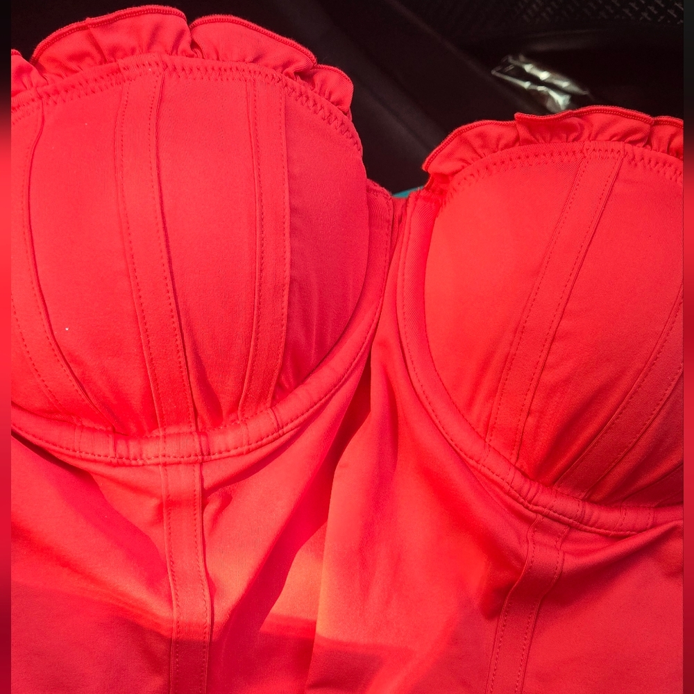 STAUD Red One Piece Swimsuit